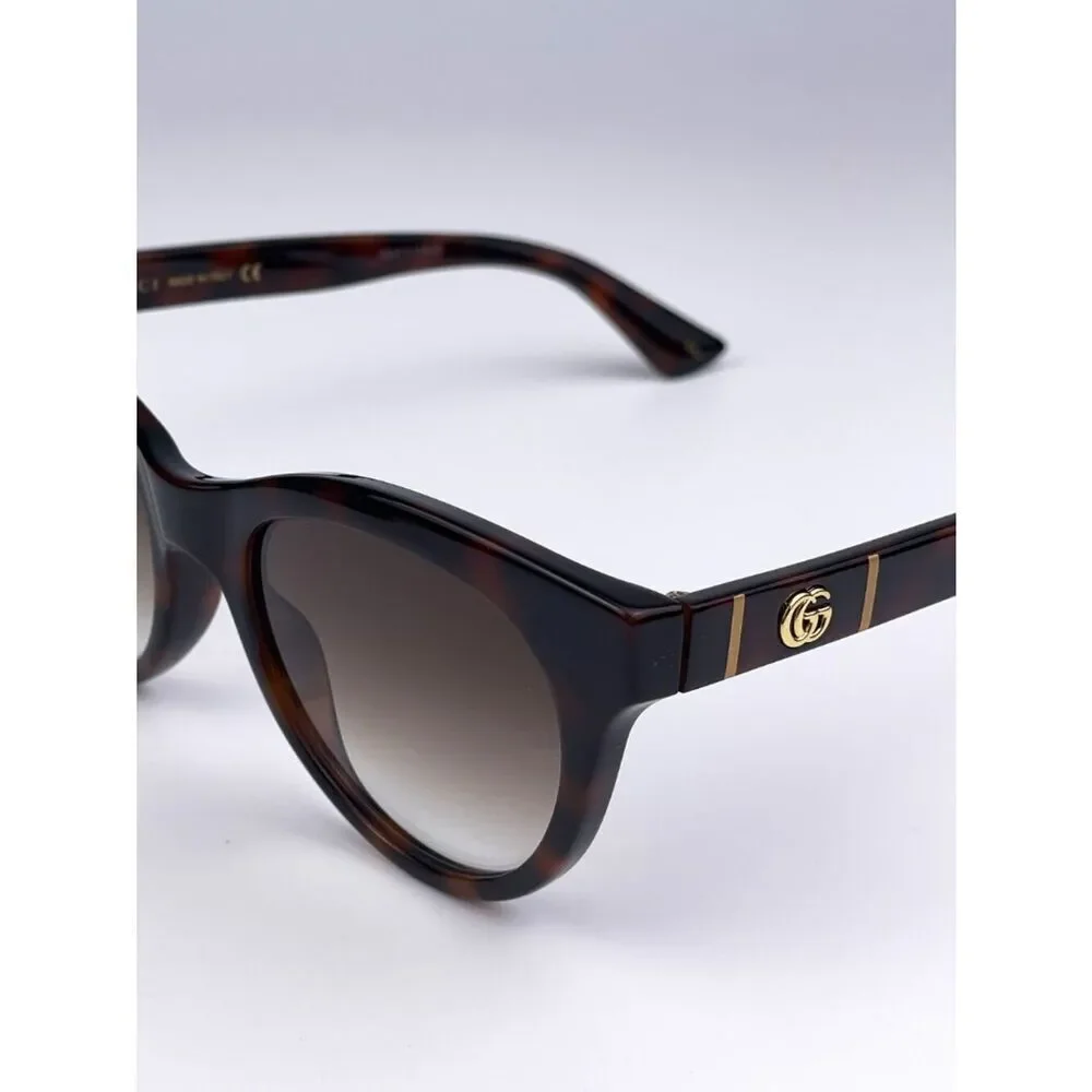 NEW Gucci GG0763S 002 Cat Eye Havana Brown Gradient Women Logo Sunglasses